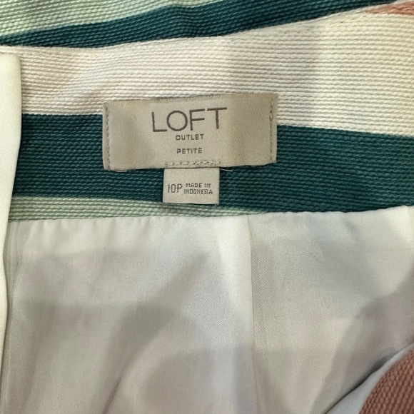 Loft cotton striped mini skirt, size 10P - Picture 3 of 5